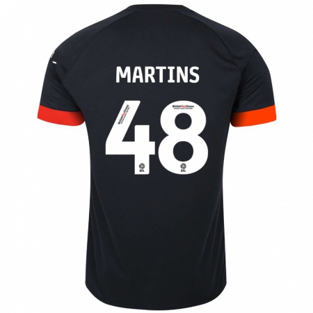 Kandiny Gyermek Dominic Dos Santos Martins #48 Fekete Narancs Idegenbeli Jersey 2024/25 Mez Póló Ing