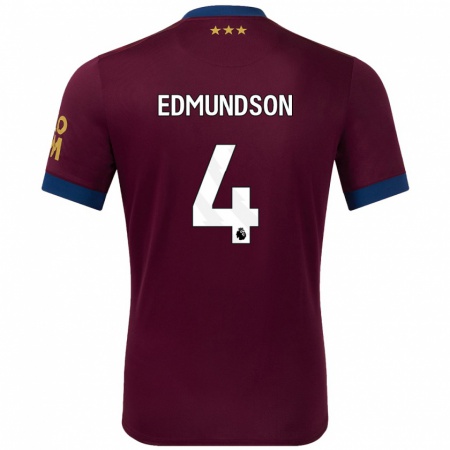 Kandiny Gyermek George Edmundson #4 Barna Idegenbeli Jersey 2024/25 Mez Póló Ing