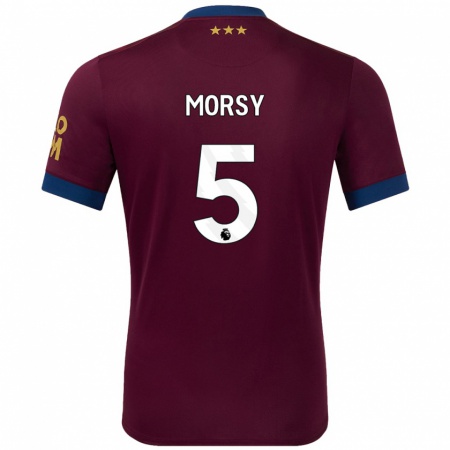 Kandiny Gyermek Sam Morsy #5 Barna Idegenbeli Jersey 2024/25 Mez Póló Ing