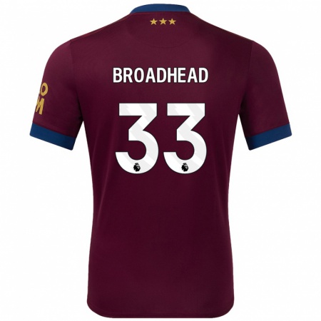 Kandiny Gyermek Nathan Broadhead #33 Barna Idegenbeli Jersey 2024/25 Mez Póló Ing