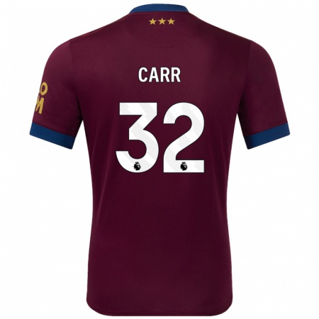 Kandiny Gyermek Ryan Carr #32 Barna Idegenbeli Jersey 2024/25 Mez Póló Ing