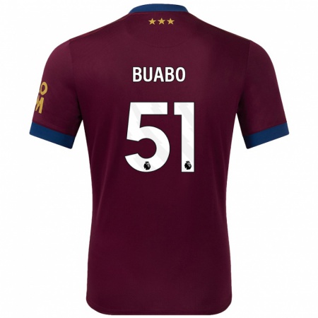 Kandiny Gyermek Gerrard Buabo #51 Barna Idegenbeli Jersey 2024/25 Mez Póló Ing