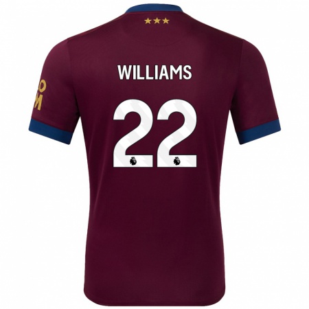 Kandiny Gyermek Evie Williams #22 Barna Idegenbeli Jersey 2024/25 Mez Póló Ing