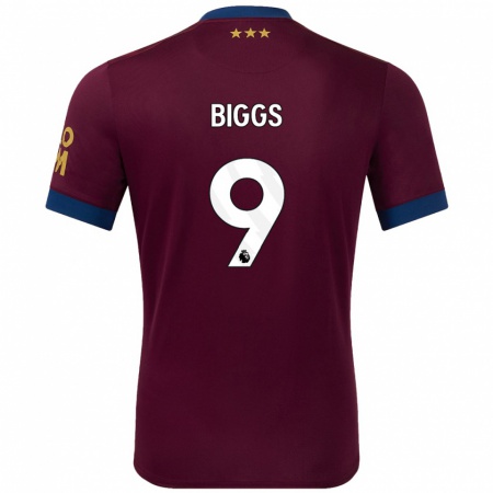 Kandiny Gyermek Maddie Biggs #9 Barna Idegenbeli Jersey 2024/25 Mez Póló Ing