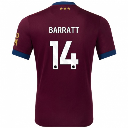 Kandiny Gyermek Zoe Barratt #14 Barna Idegenbeli Jersey 2024/25 Mez Póló Ing