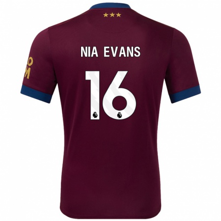 Kandiny Gyermek Nia Evans #16 Barna Idegenbeli Jersey 2024/25 Mez Póló Ing