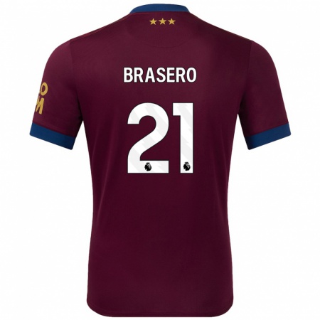 Kandiny Gyermek Sarah Brasero-Carreira #21 Barna Idegenbeli Jersey 2024/25 Mez Póló Ing