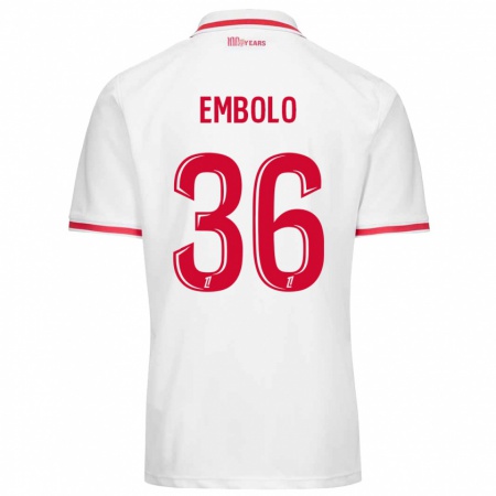 Kandiny Férfi Breel Embolo #36 Fehér Piros Hazai Jersey 2024/25 Mez Póló Ing