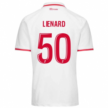 Kandiny Férfi Yann Lienard #50 Fehér Piros Hazai Jersey 2024/25 Mez Póló Ing