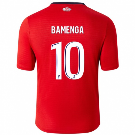 Kandiny Férfi Naomie Bamenga #10 Piros Fehér Hazai Jersey 2024/25 Mez Póló Ing