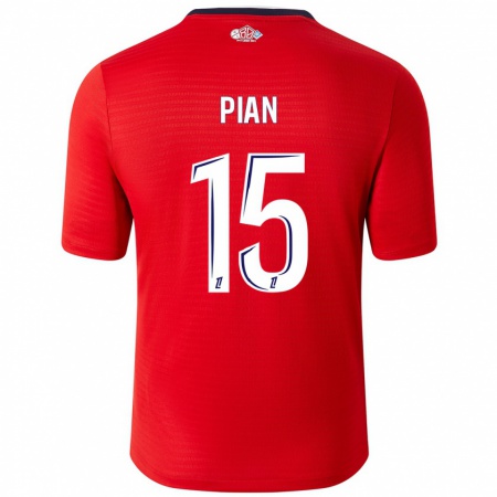 Kandiny Férfi Julie Pian #15 Piros Fehér Hazai Jersey 2024/25 Mez Póló Ing