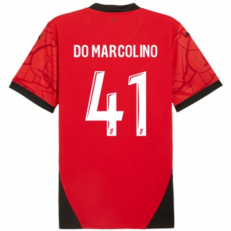 Kandiny Férfi Alan Do Marcolino #41 Piros Fekete Hazai Jersey 2024/25 Mez Póló Ing