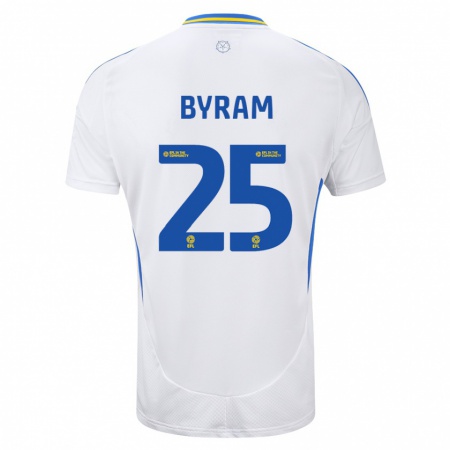 Kandiny Férfi Sam Byram #25 Fehér Kék Hazai Jersey 2024/25 Mez Póló Ing