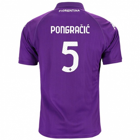 Kandiny Férfi Marin Pongračić #5 Lila Hazai Jersey 2024/25 Mez Póló Ing