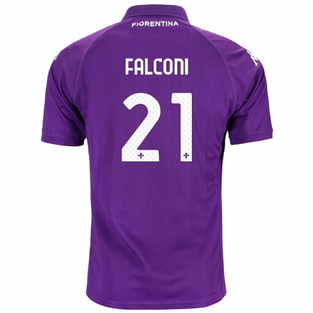 Kandiny Férfi Niccolò Falconi #21 Lila Hazai Jersey 2024/25 Mez Póló Ing