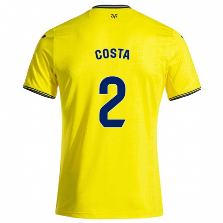 Kandiny Férfi Logan Costa #2 Sárga Fekete Hazai Jersey 2024/25 Mez Póló Ing