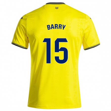 Kandiny Férfi Thierno Barry #15 Sárga Fekete Hazai Jersey 2024/25 Mez Póló Ing