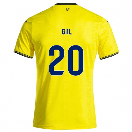 Kandiny Férfi Mario Gil #20 Sárga Fekete Hazai Jersey 2024/25 Mez Póló Ing