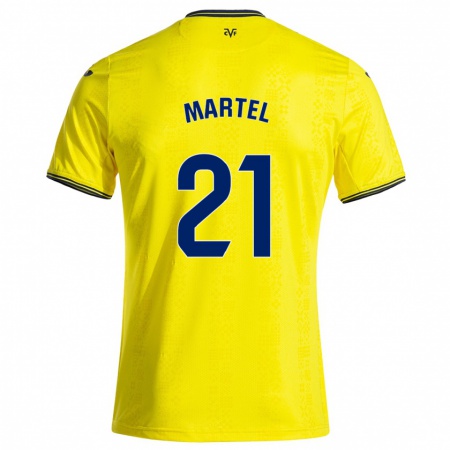 Kandiny Férfi Kevin Martel #21 Sárga Fekete Hazai Jersey 2024/25 Mez Póló Ing