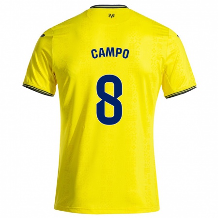 Kandiny Férfi Ainoa Campo #8 Sárga Fekete Hazai Jersey 2024/25 Mez Póló Ing