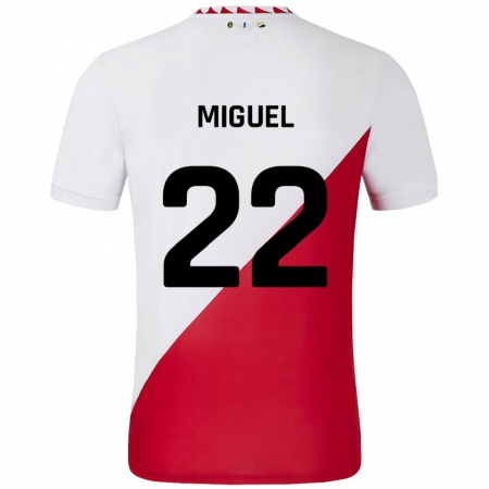 Kandiny Férfi Miguel Rodríguez #22 Fehér Piros Hazai Jersey 2024/25 Mez Póló Ing