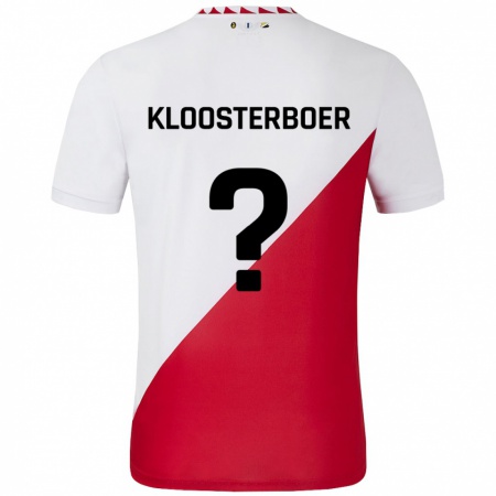 Kandiny Férfi Per Kloosterboer #0 Fehér Piros Hazai Jersey 2024/25 Mez Póló Ing