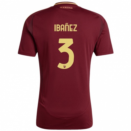 Kandiny Férfi Roger Ibanez #3 Vörös Barna Arany Hazai Jersey 2024/25 Mez Póló Ing