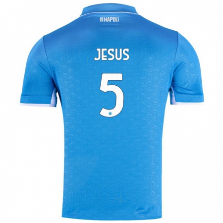 Kandiny Férfi Juan Jesus #5 Ég Kék Hazai Jersey 2024/25 Mez Póló Ing