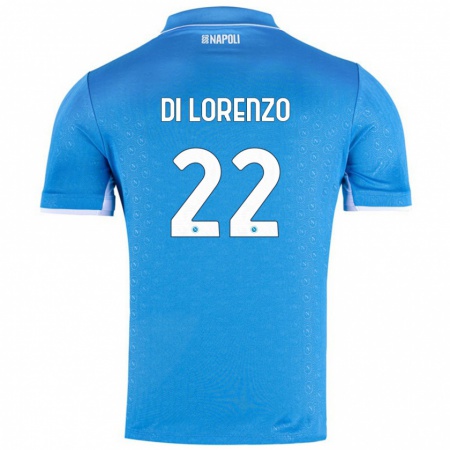 Kandiny Férfi Giovanni Di Lorenzo #22 Ég Kék Hazai Jersey 2024/25 Mez Póló Ing