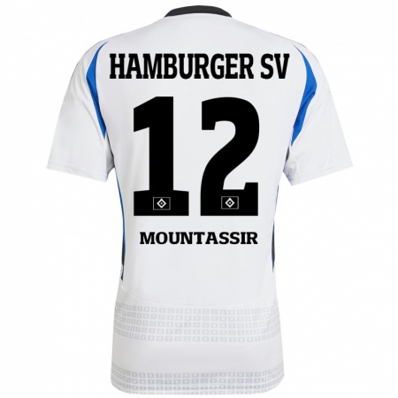 Kandiny Férfi Youssef Mountassir #12 Fehér Kék Hazai Jersey 2024/25 Mez Póló Ing