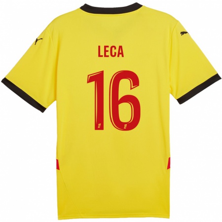 Kandiny Férfi Jean-Louis Leca #16 Sárga Piros Hazai Jersey 2024/25 Mez Póló Ing