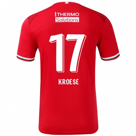 Kandiny Férfi Fieke Kroese #17 Piros Fehér Hazai Jersey 2024/25 Mez Póló Ing