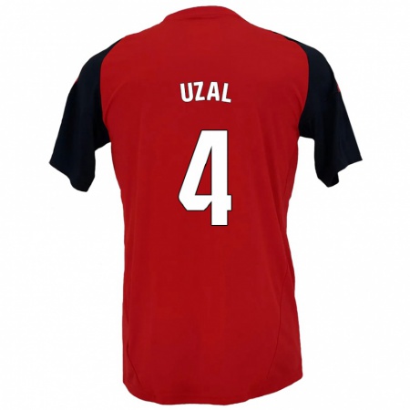 Kandiny Férfi Yeray Uzal #4 Piros Fekete Hazai Jersey 2024/25 Mez Póló Ing