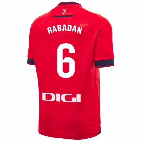 Kandiny Férfi David Rabadán #6 Piros Fehér Hazai Jersey 2024/25 Mez Póló Ing