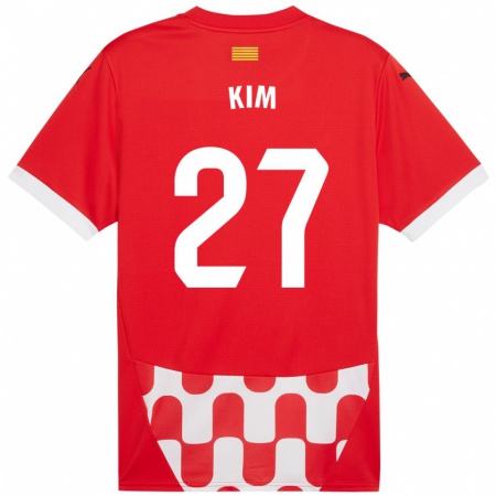 Kandiny Férfi Min-Su Kim #27 Piros Fehér Hazai Jersey 2024/25 Mez Póló Ing