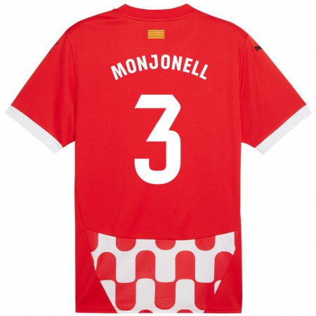 Kandiny Férfi Eric Monjonell #3 Piros Fehér Hazai Jersey 2024/25 Mez Póló Ing