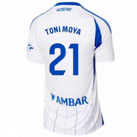 Kandiny Férfi Toni Moya #21 Piros Fehér Hazai Jersey 2024/25 Mez Póló Ing