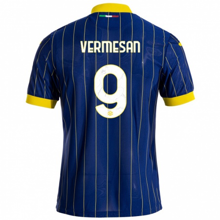 Kandiny Férfi Ioan Vermeșan #9 Kék Sárga Hazai Jersey 2024/25 Mez Póló Ing