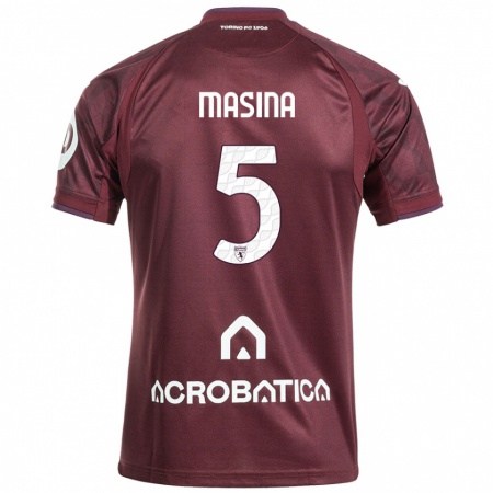 Kandiny Férfi Adam Masina #5 Barna Fehér Hazai Jersey 2024/25 Mez Póló Ing