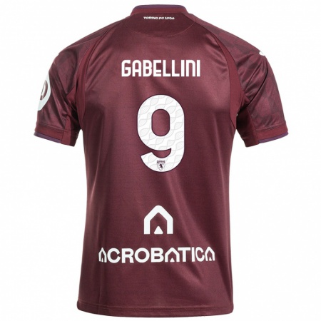 Kandiny Férfi Tommaso Gabellini #9 Barna Fehér Hazai Jersey 2024/25 Mez Póló Ing