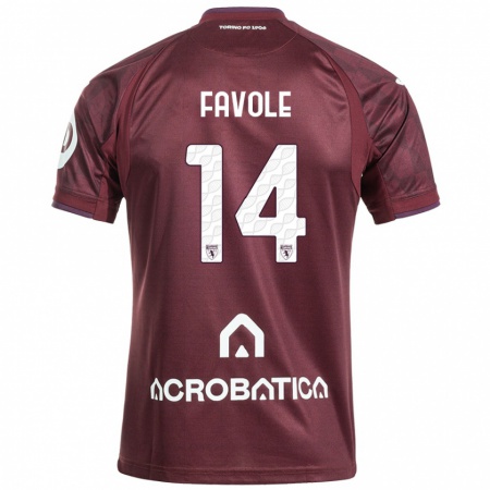 Kandiny Férfi Annalisa Favole #14 Barna Fehér Hazai Jersey 2024/25 Mez Póló Ing