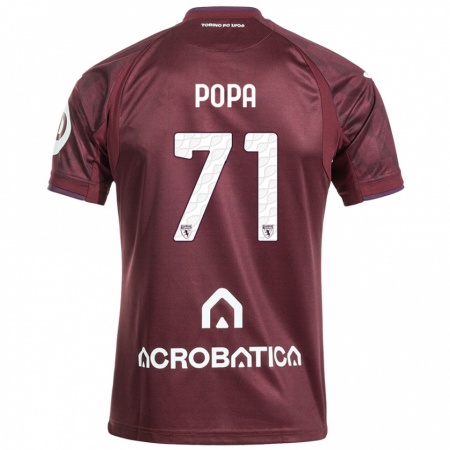 Kandiny Férfi Mihai Popa #71 Barna Fehér Hazai Jersey 2024/25 Mez Póló Ing