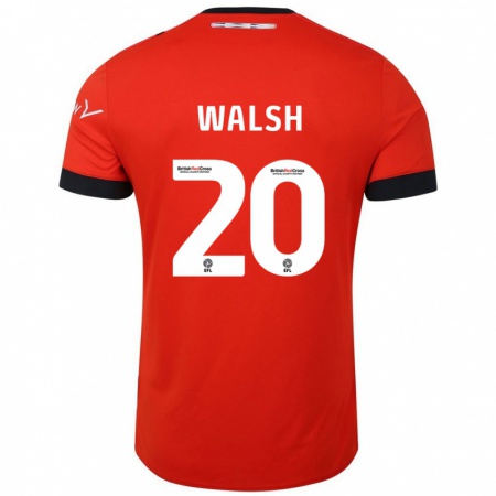 Kandiny Férfi Liam Walsh #20 Narancssárga Fekete Hazai Jersey 2024/25 Mez Póló Ing