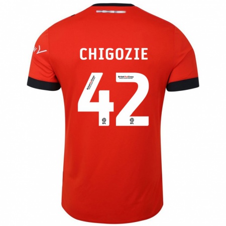 Kandiny Férfi Christian Chigozie #42 Narancssárga Fekete Hazai Jersey 2024/25 Mez Póló Ing