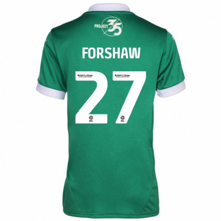 Kandiny Férfi Adam Forshaw #27 Zöld Fehér Hazai Jersey 2024/25 Mez Póló Ing