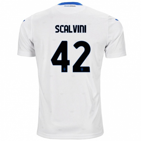 Kandiny Férfi Giorgio Scalvini #42 Fehér Idegenbeli Jersey 2024/25 Mez Póló Ing