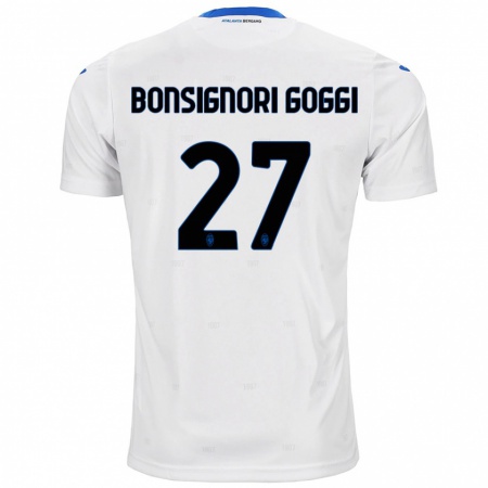 Kandiny Férfi Lorenzo Bonsignori Goggi #27 Fehér Idegenbeli Jersey 2024/25 Mez Póló Ing