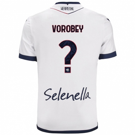 Kandiny Férfi Maksym Vorobey #0 Fehér Royal Blue Idegenbeli Jersey 2024/25 Mez Póló Ing