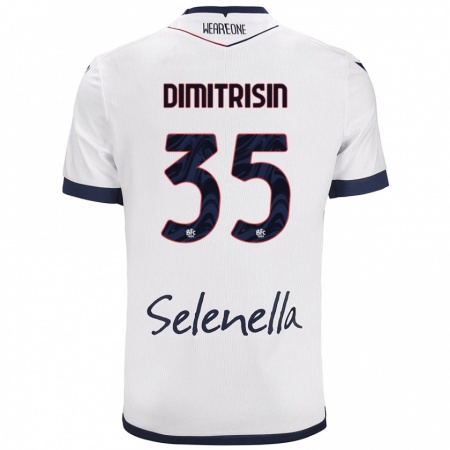 Kandiny Férfi Danila Dimitrișin #35 Fehér Royal Blue Idegenbeli Jersey 2024/25 Mez Póló Ing