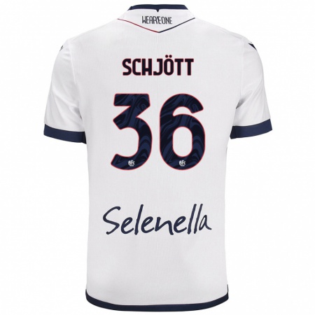 Kandiny Férfi Gustav Schjött #36 Fehér Royal Blue Idegenbeli Jersey 2024/25 Mez Póló Ing